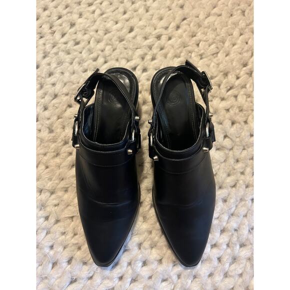 Urban Outfitters Willa Harness Mule Black Leather Studded Sling Women's Size 8M - Picture 4 of 13